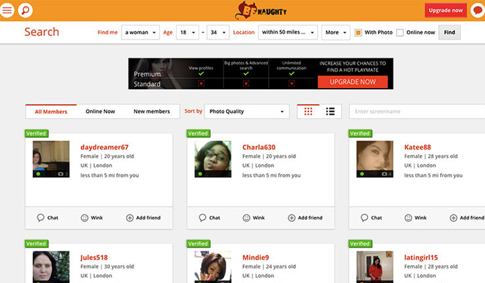BeNaughty: dati demografici